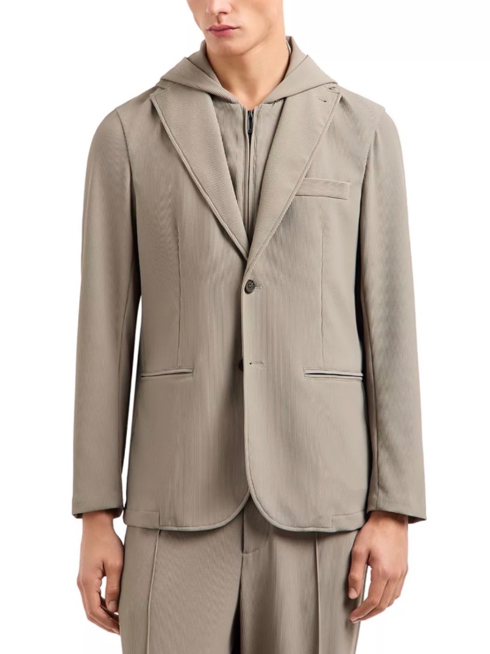 Emporio Armani Regular Fit Detachable Hooded Inner Bib Blazer